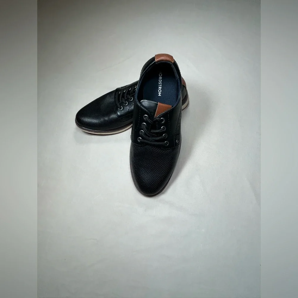 Nordstrom Kids Dorian Dress Oxford Design Shoe Black and Tan Lace Up Size 1 M